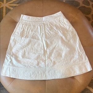 Theory White A-Line eyelet Skirt w pockets - 6